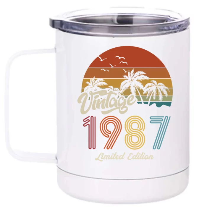 36th Birthday Vintage Limited Edition 1987 Front & Back 12oz Stainless Steel Tumbler Cup