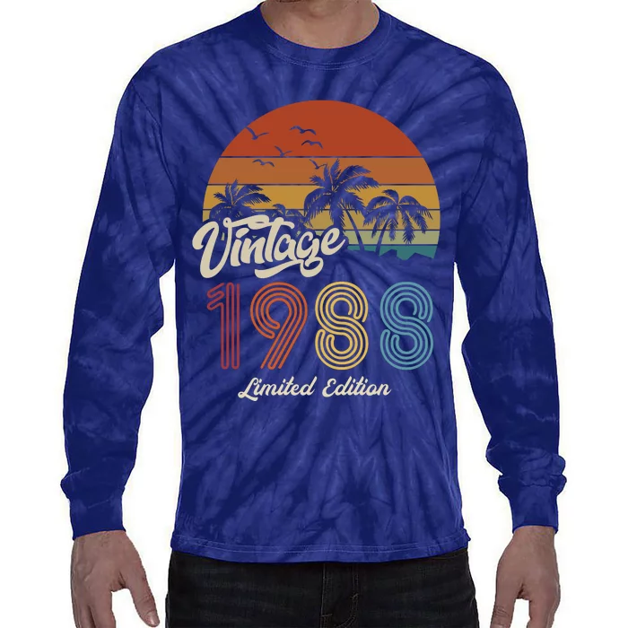 35th Birthday Vintage Limited Edition 1988 Tie-Dye Long Sleeve Shirt