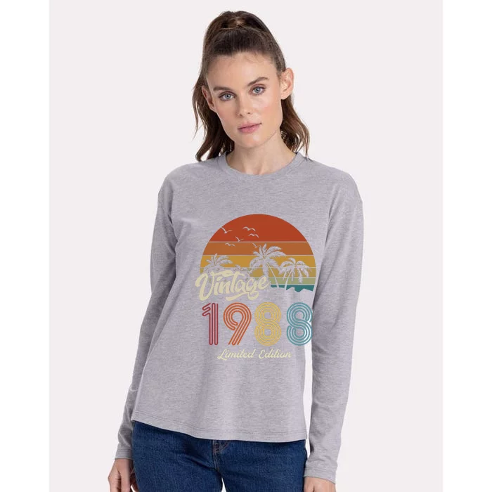 35th Birthday Vintage Limited Edition 1988 Womens Cotton Relaxed Long Sleeve T-Shirt