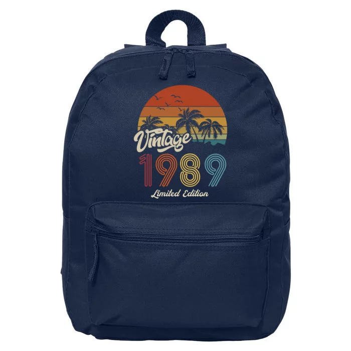 34th Birthday Vintage Limited Edition 1989 16 in Basic Backpack