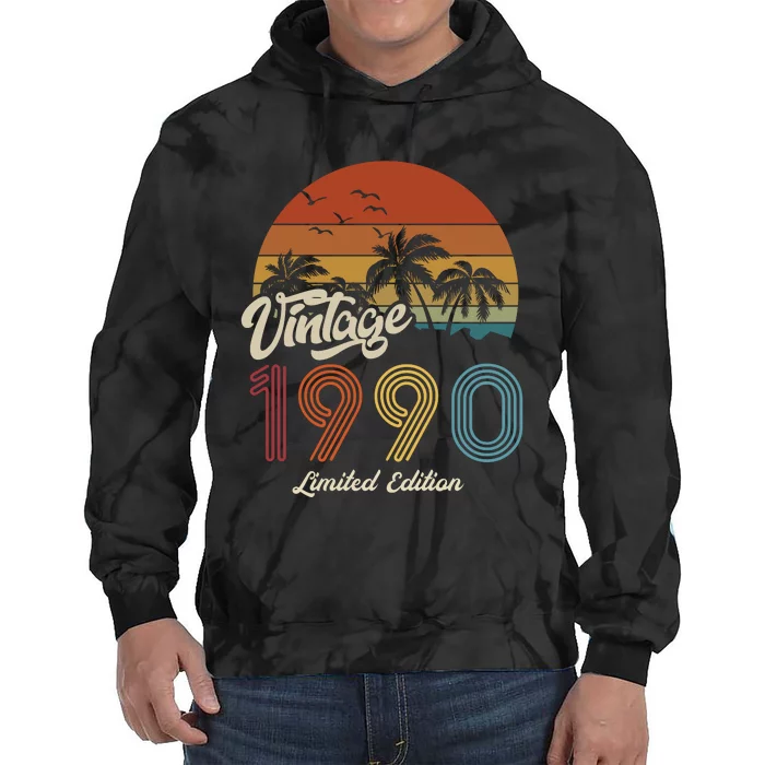 33rd Birthday Vintage Limited Edition 1990 Tie Dye Hoodie