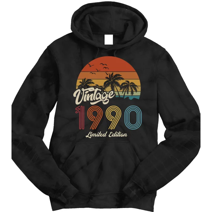 33rd Birthday Vintage Limited Edition 1990 Tie Dye Hoodie