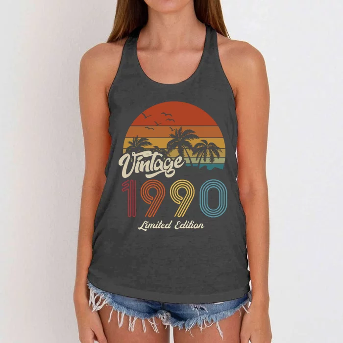 33rd Birthday Vintage Limited Edition 1990 Women's Knotted Racerback Tank