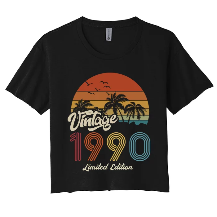 33rd Birthday Vintage Limited Edition 1990 Women's Crop Top Tee