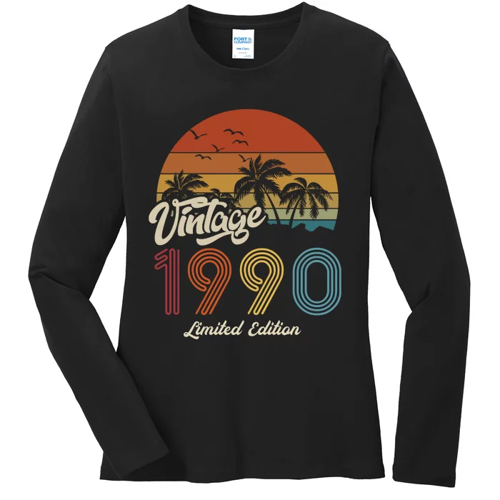 33rd Birthday Vintage Limited Edition 1990 Ladies Long Sleeve Shirt