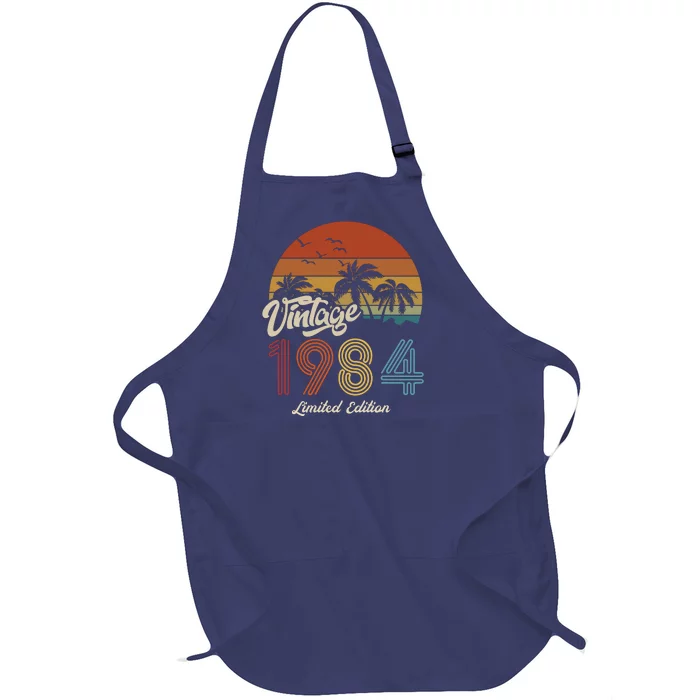 39th Birthday Vintage Limited Edition 1984 Full-Length Apron With Pocket