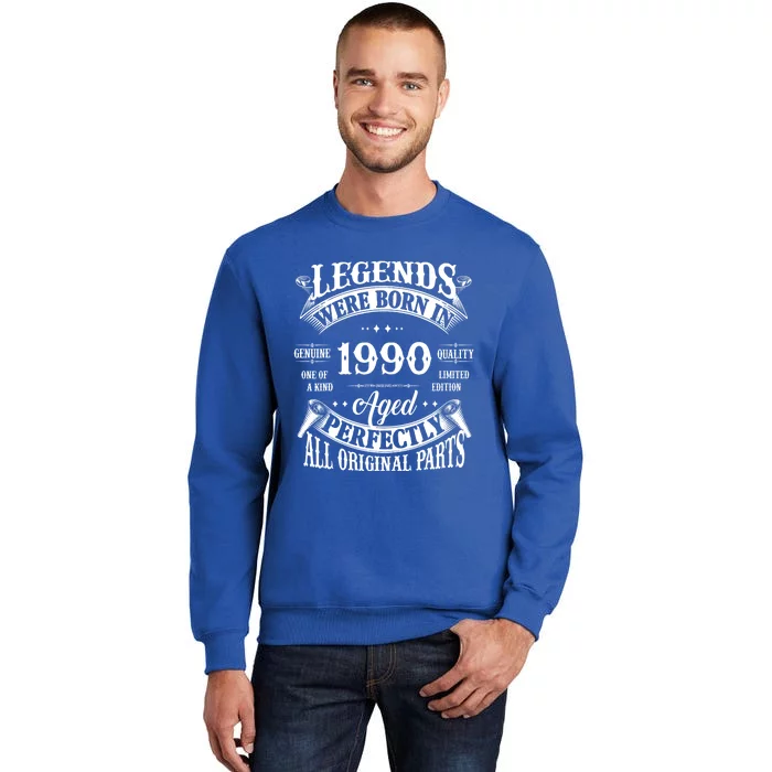 34th Birthday Vintage Legends Born In 1990 34 Years Old Sweatshirt