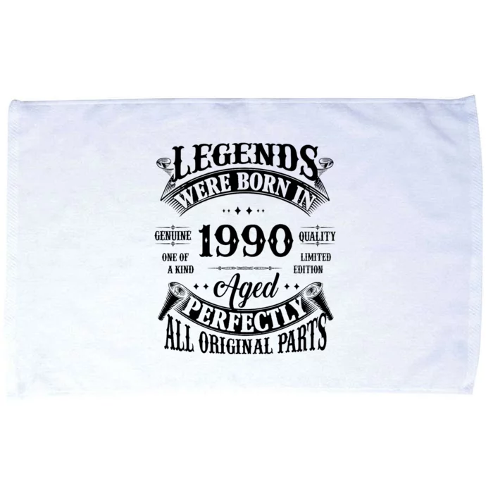 34th Birthday Vintage Legends Born In 1990 34 Years Old Microfiber Hand Towel