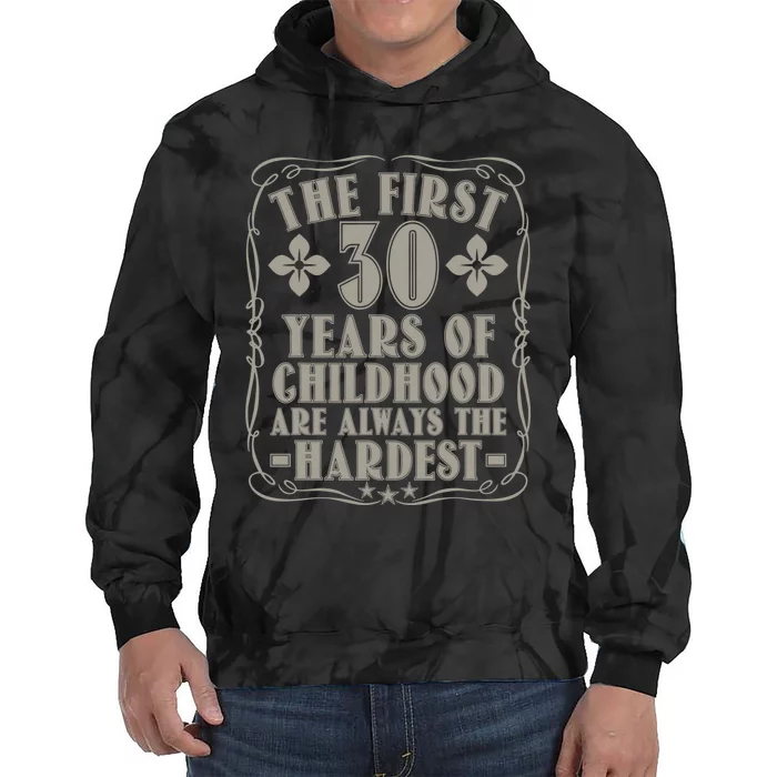 30th Birthday Vintage Bday 30 Year Old Man Funny 30 Tie Dye Hoodie