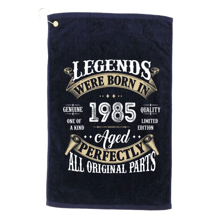 37rd Birthday Vintage Legends Born In 1985 Platinum Collection Golf Towel