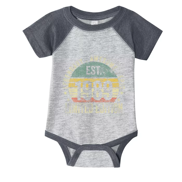 34th Birthday Vintage 34 Year Old Est 1989 Limited Edition Infant Baby Jersey Bodysuit