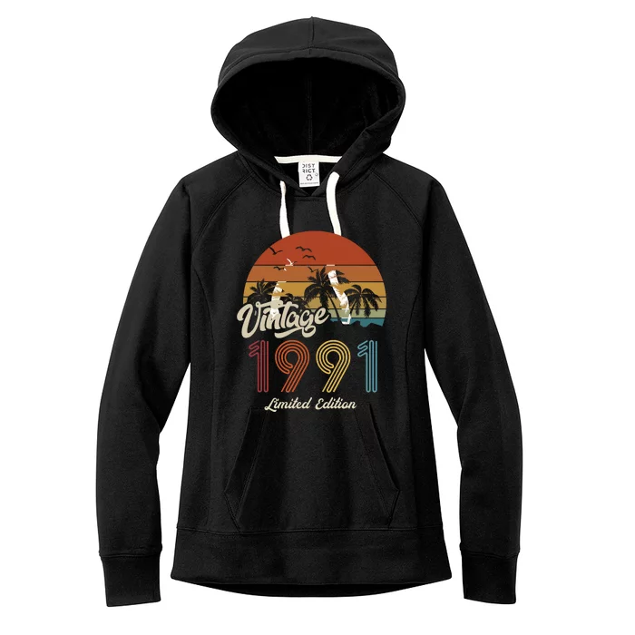 32nd Birthday Vintage Limited Edition 1991 Women's Fleece Hoodie