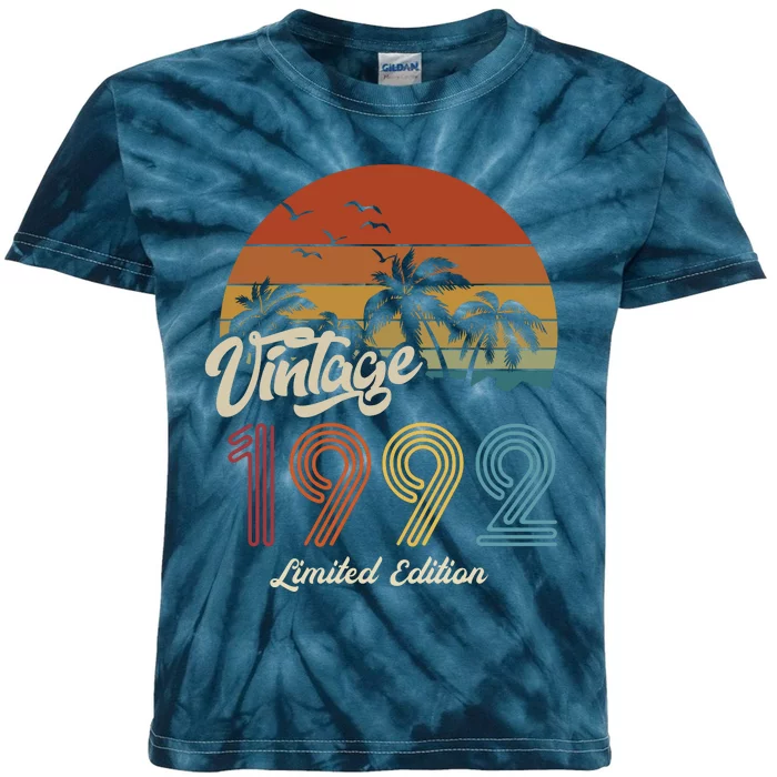 31st Birthday Vintage Limited Edition 1992 Kids Tie-Dye T-Shirt