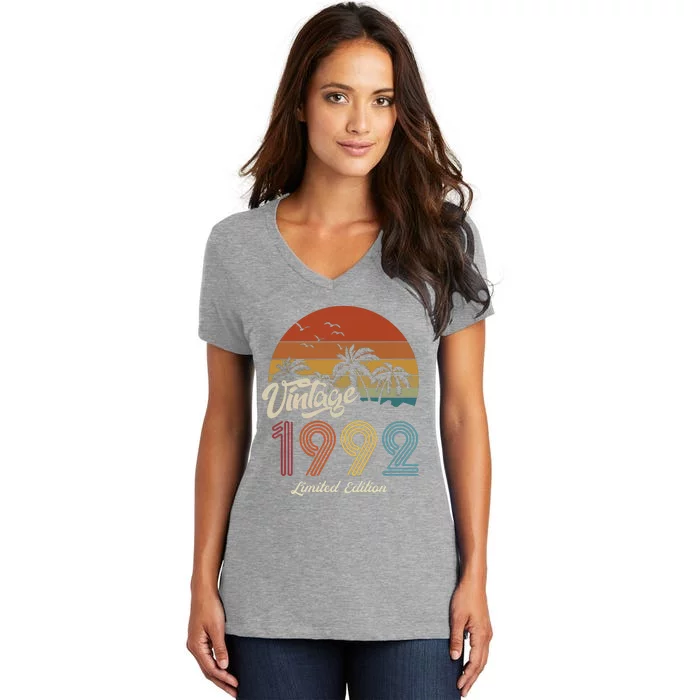 31st Birthday Vintage Limited Edition 1992 Women's V-Neck T-Shirt