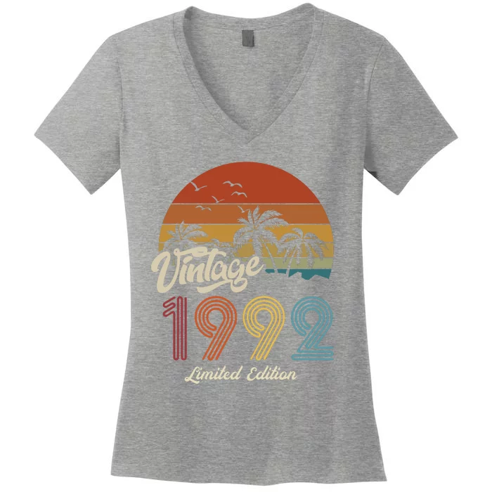 31st Birthday Vintage Limited Edition 1992 Women's V-Neck T-Shirt