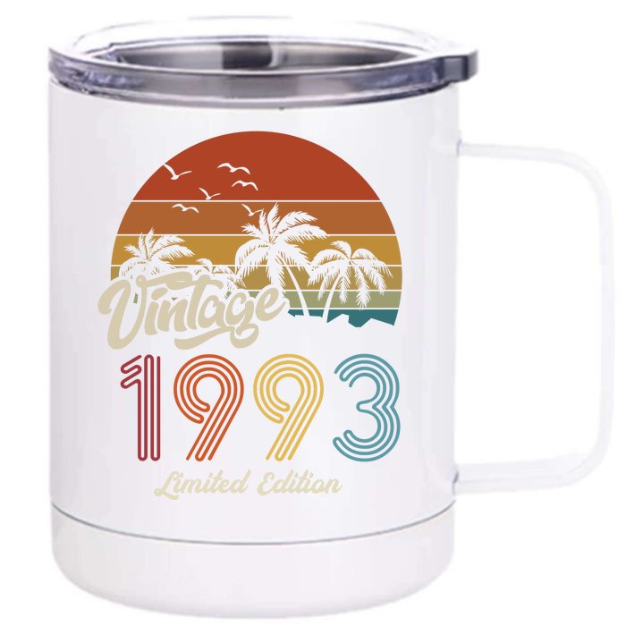 30th Birthday Vintage Limited Edition 1993 Front & Back 12oz Stainless Steel Tumbler Cup