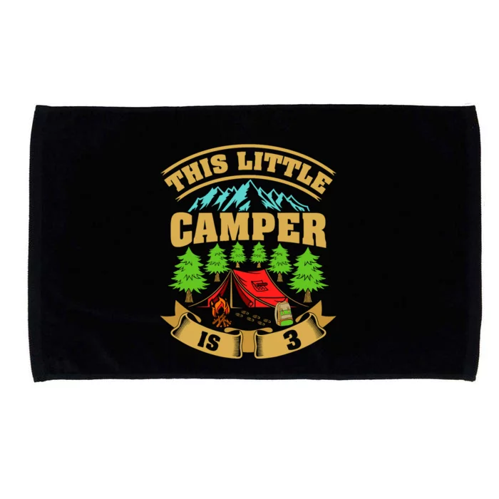 3rd Camping Birthday Camper Lover 3 Year Old Microfiber Hand Towel