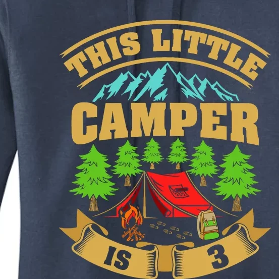 3rd Camping Birthday Camper Lover 3 Year Old Women's Pullover Hoodie