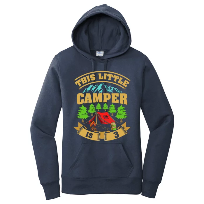 3rd Camping Birthday Camper Lover 3 Year Old Women's Pullover Hoodie