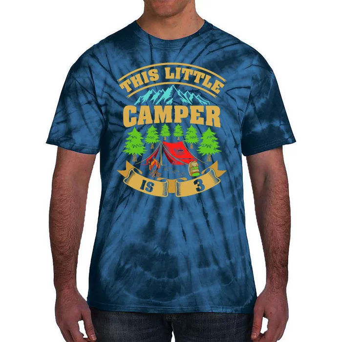 3rd Camping Birthday Camper Lover 3 Year Old Tie-Dye T-Shirt