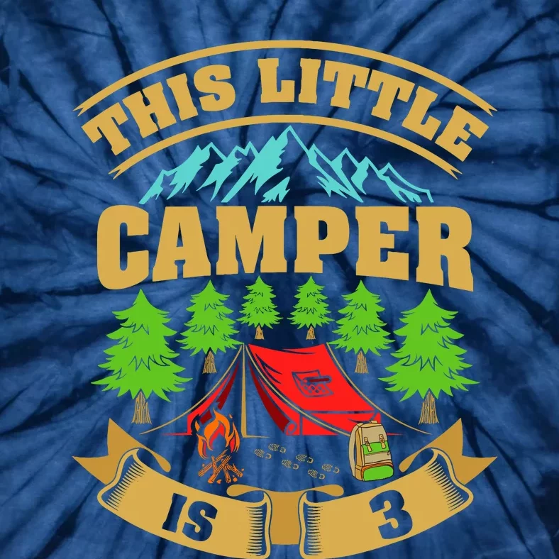 3rd Camping Birthday Camper Lover 3 Year Old Tie-Dye T-Shirt