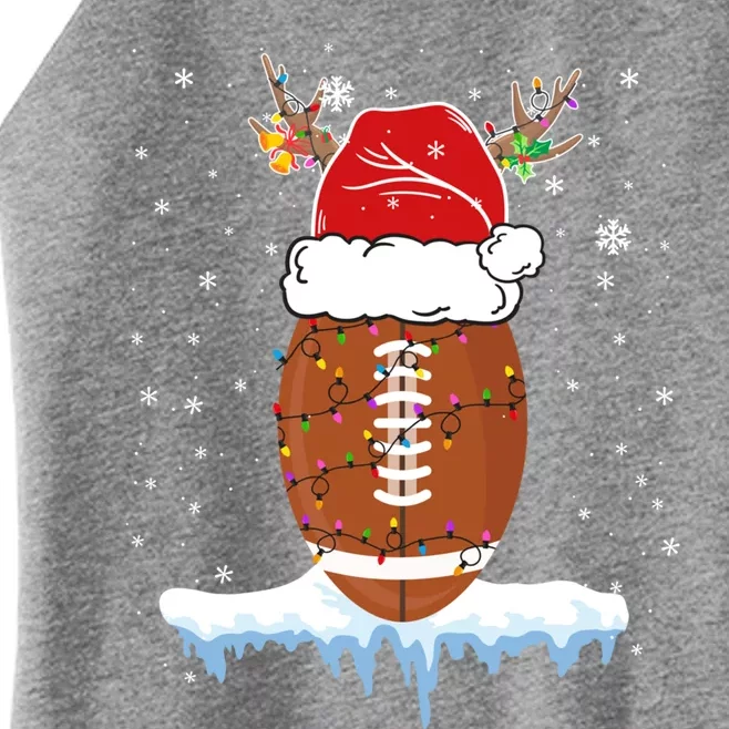 34do Christmas Football Santa Hat Merry Xmas Football Lover Great Gift Women’s Perfect Tri Rocker Tank