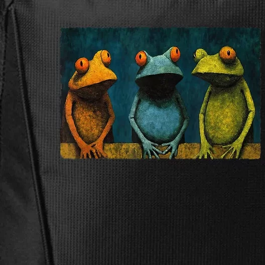 3 Cute Funny Frogs Men, Women, Frog Lovers City Backpack