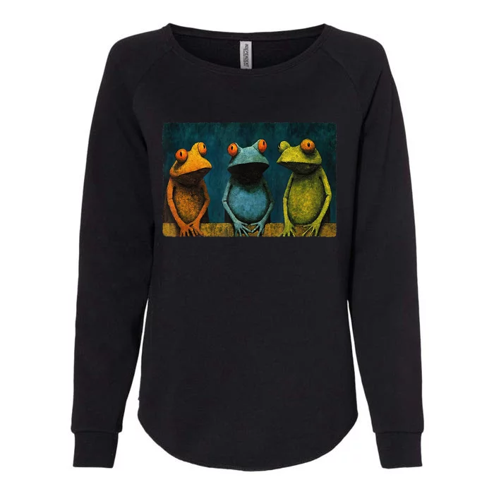 3 Cute Funny Frogs Men, Women, Frog Lovers Womens California Wash Sweatshirt