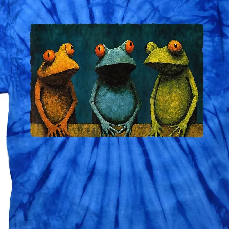 3 Cute Funny Frogs Men, Women, Frog Lovers Tie-Dye T-Shirt