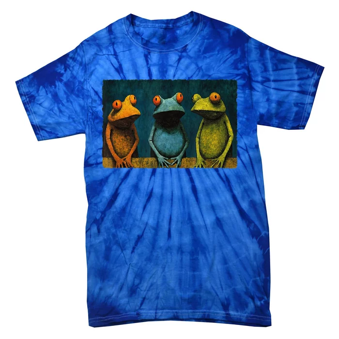 3 Cute Funny Frogs Men, Women, Frog Lovers Tie-Dye T-Shirt