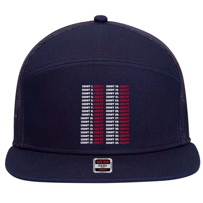 34 Counts Guilty 7 Panel Mesh Trucker Snapback Hat