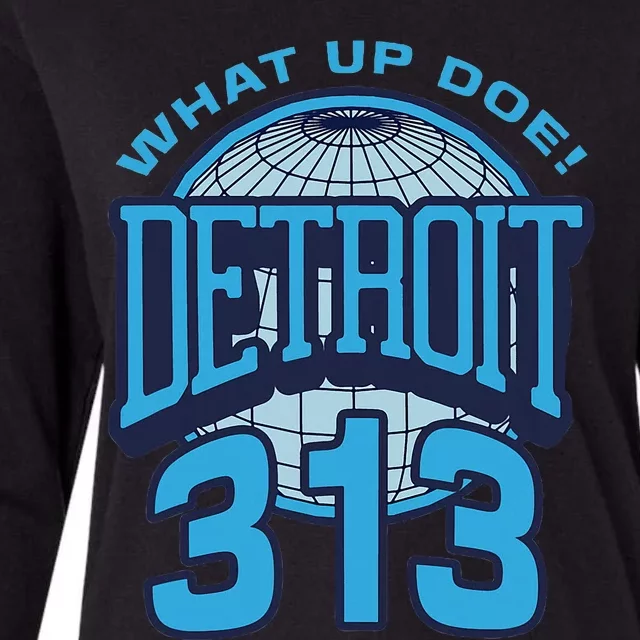 313 Detroit Area Code What Up Doe Hometown Womens Cotton Relaxed Long Sleeve T-Shirt