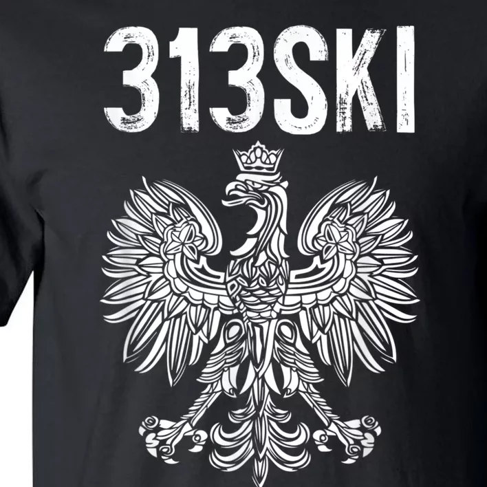 313SKI Detroit Michigan Area Code 313 Polish Pride Tall T-Shirt