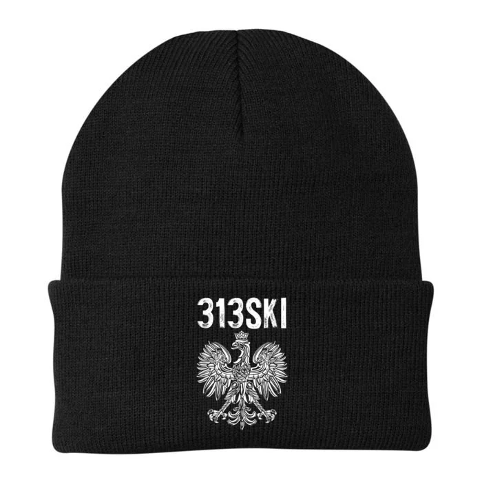 313SKI Detroit Michigan Area Code 313 Polish Pride Knit Cap Winter Beanie