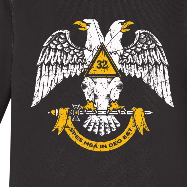 32nd Degree Masonic Scottish Rite Wings Down Baby Long Sleeve Bodysuit