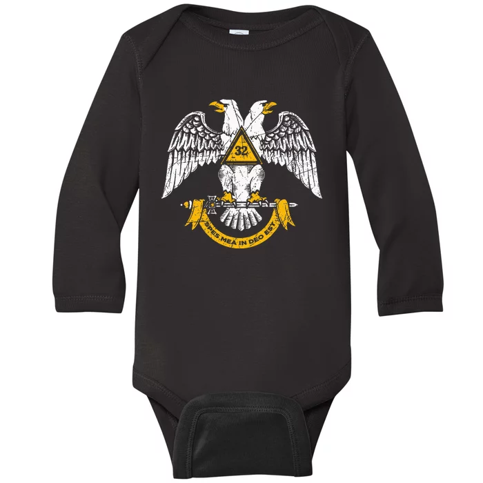 32nd Degree Masonic Scottish Rite Wings Down Baby Long Sleeve Bodysuit