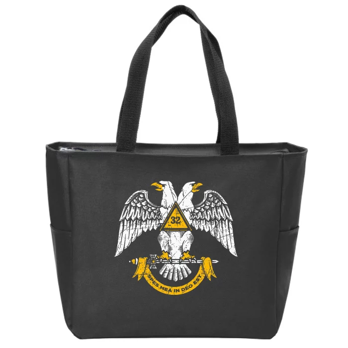 32nd Degree Masonic Scottish Rite Wings Down Zip Tote Bag