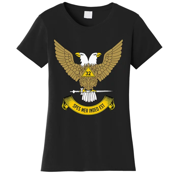 32nd Degree Mason Scottish Rite Wings Up Doubleheaded Eagle Women's T-Shirt