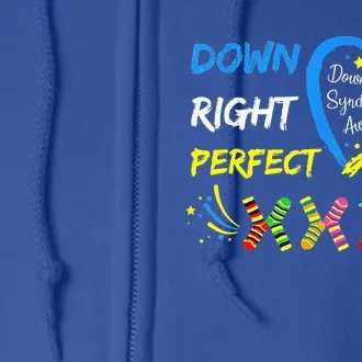 321 Down Right Perfect Socks Down Syndrome Awareness Full Zip Hoodie