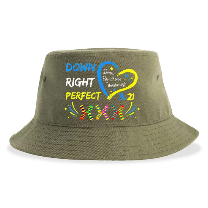 321 Down Right Perfect Socks Down Syndrome Awareness Sustainable Bucket Hat