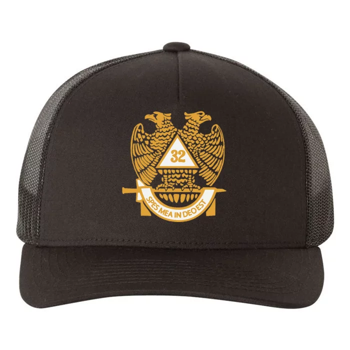 32nd Degree Scottish Rite Wings Down Double Headed Eagle Yupoong Adult 5-Panel Trucker Hat