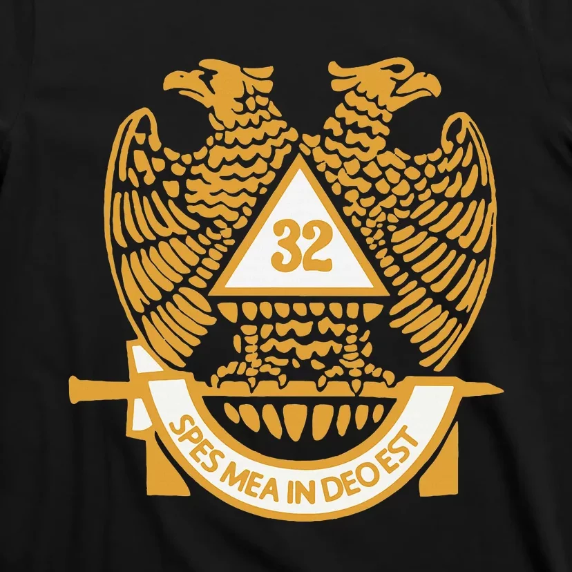 32nd Degree Scottish Rite Wings Down Double Headed Eagle T-Shirt