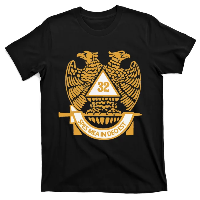 32nd Degree Scottish Rite Wings Down Double Headed Eagle T-Shirt