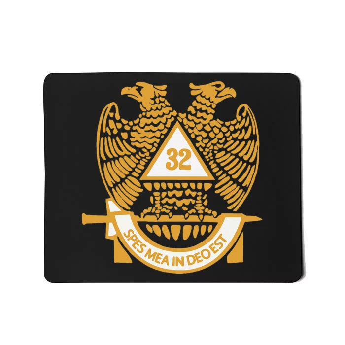 32nd Degree Scottish Rite Wings Down Double Headed Eagle Mousepad