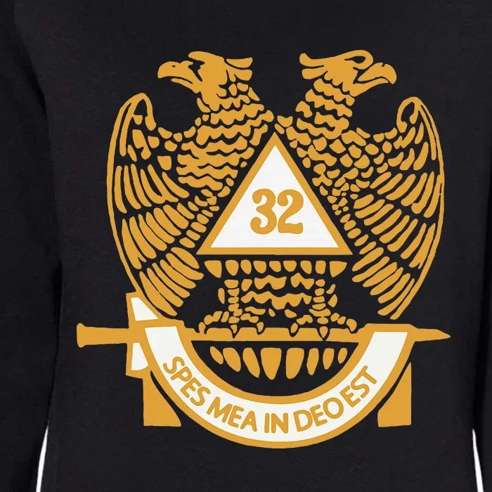 32nd Degree Scottish Rite Wings Down Double Headed Eagle Womens California Wash Sweatshirt