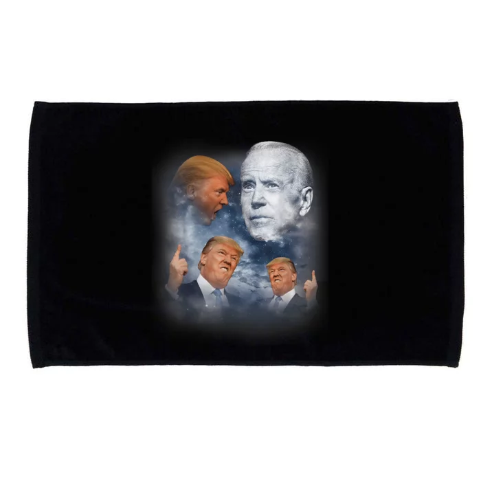 3 Donald Trump Howling At Joe Biden Funny Weird Cursed Meme Microfiber Hand Towel