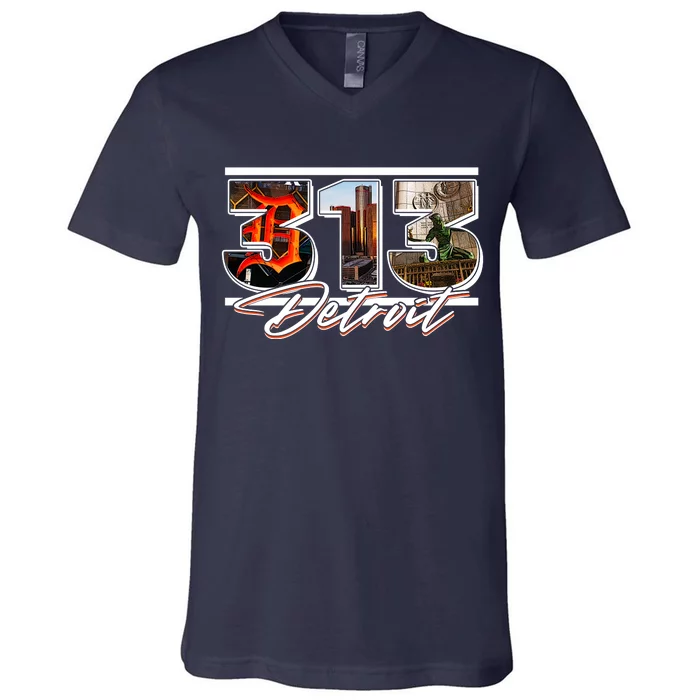 313 Detroit Urban Spirit V-Neck T-Shirt