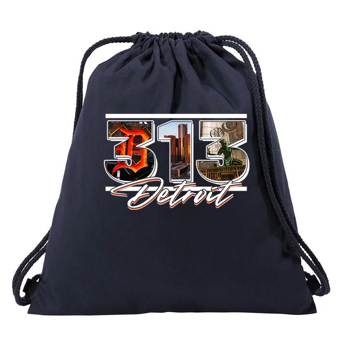 313 Detroit Urban Spirit Drawstring Bag