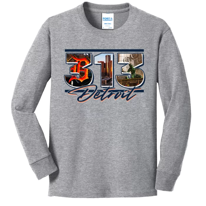 313 Detroit Urban Spirit Kids Long Sleeve Shirt