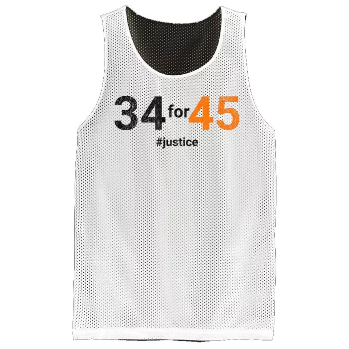 34 For 45 Trump Guilty 34 Counts Convicted Felon Justice Mesh Reversible Basketball Jersey Tank